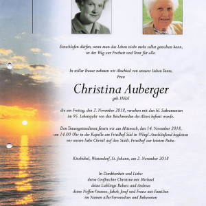 Auberger Christina Geb. Hölzl G